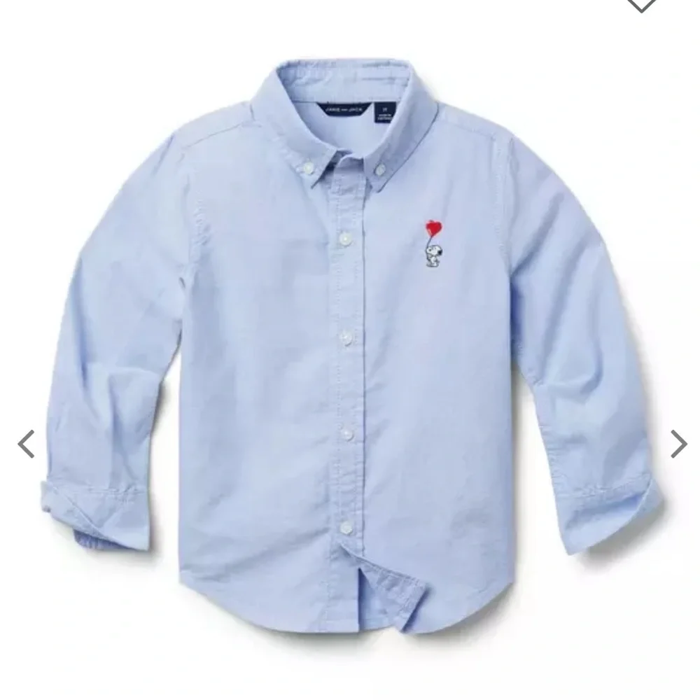 Janie and Jack PEANUTS™ Snoopy Oxford button down Shirt size 6